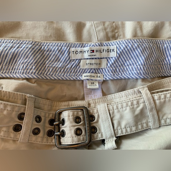 Tommy Hilfiger Khaki Pants with Belt, Size 24 - Picture 2 of 5
